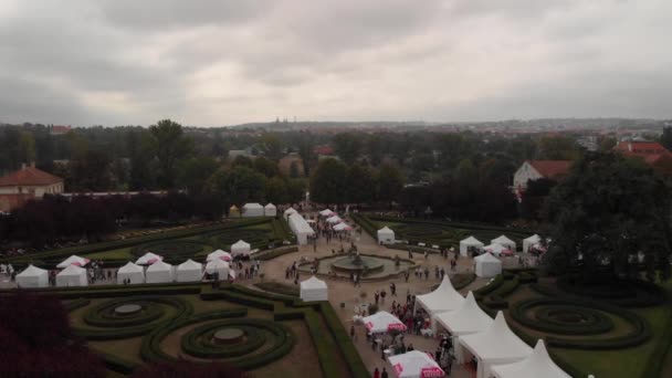 Festivalul Alimentar Palatul Troja Praga Drona Aeriană — Videoclip de stoc