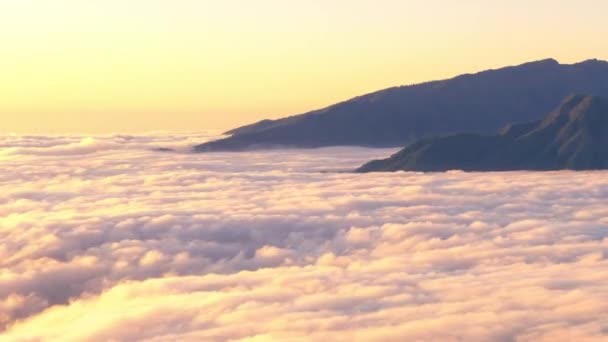Mar Nubes Atardecer Palma Island Islas Canarias Visto Desde Alto — Vídeos de Stock