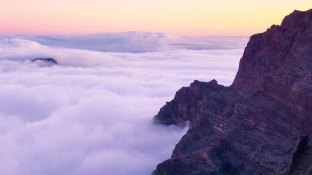 Mar Nubes Atardecer Palma Island Islas Canarias Visto Desde Roque — Vídeos de Stock