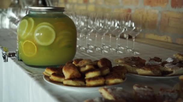 Slowmo Traditional Czech Slovakia Strudl Apple Pie Wedding — Stock Video