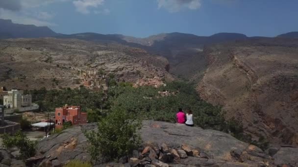 Pegunungan Oman Pemandangan Indah Drone Ditembak — Stok Video