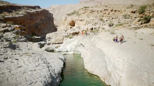 Wadi Bani Khalid Very Popular Outdoor Attraction Both Locals Expats — Stock Video