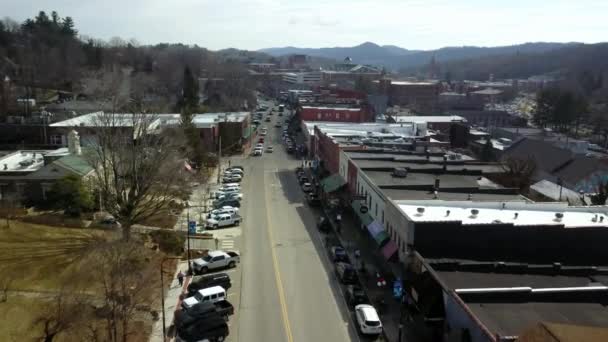 Aerial Push Shot Town Boone North Carolina — Stock Video