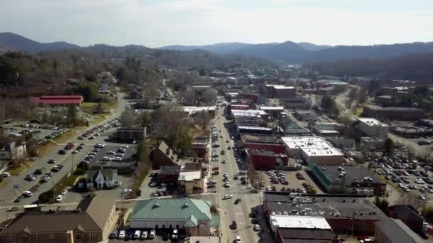 Aerial Wide Shot Looking King Street Boone North Carolina — Stock Video