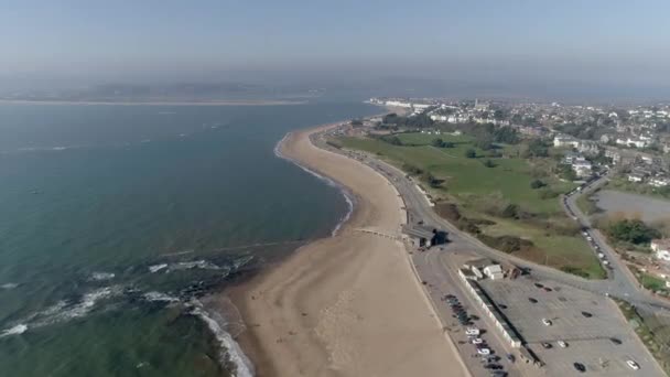 Piękny Widok Lotu Ptaka Rozległego Miasta Plaży Exmouth Drugiej Stronie — Wideo stockowe