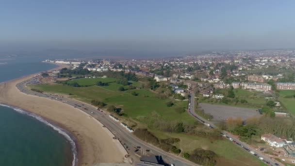 Exmouth Sahili Havası Yana Doğru Hareket Ediyor Uzaktaki Exe Haliçlerine — Stok video