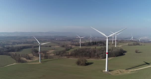 Les Éoliennes Ralenti Créant Énergie Électrique — Video