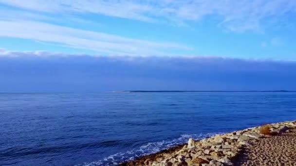 Luftaufnahme Links Vom Cap Ferret Zur Düne Pyla Frankreich Meer — Stockvideo