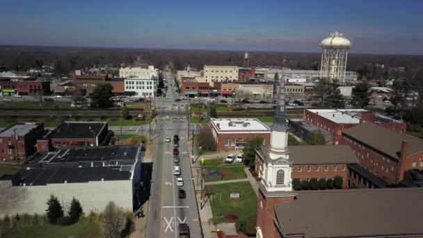 Piccola Città America Thomasville Carolina Del Nord Aerial — Video Stock