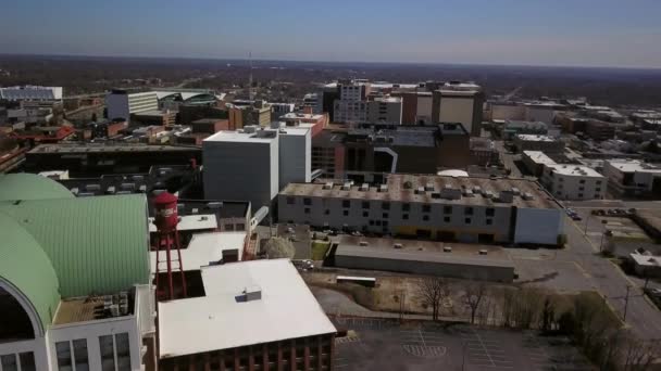 Aerial Pulling Out City High Point North Carolina Revealing Market — Stock Video