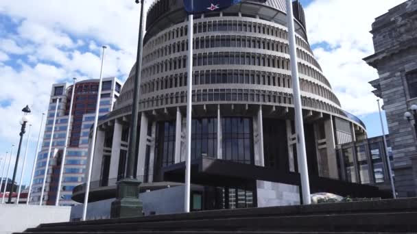 Bandeira Nova Zelândia Meio Mastro País Luto Após Tragédia Nacional — Vídeo de Stock