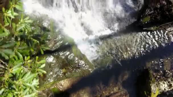 Vuelo Aéreo Sobre Hermosa Cascada Cerca Blowing Rock Carolina Del — Vídeo de stock