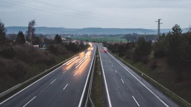 Stau Auf Der Autobahn Abend Langsamere Version — Stockvideo