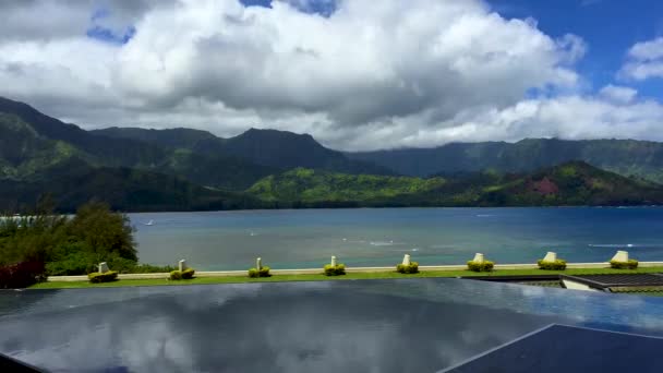 Zeitraffer Infinity Pool Vom Regis Balkon Princeville Kauai Hawaii — Stockvideo