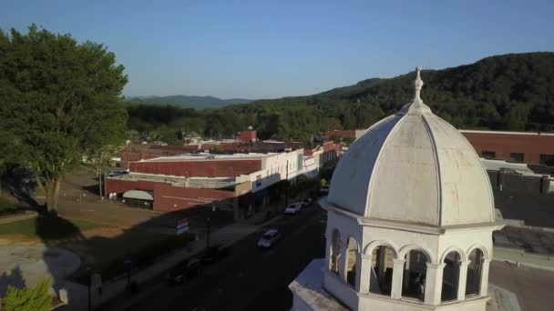 Marion North Carolina Small Town Usa Aerial — Stock video