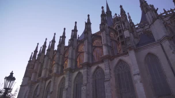 Tours Fenêtres Cathédrale Sainte Barbara Kutna Hora République Tchèque Prises — Video