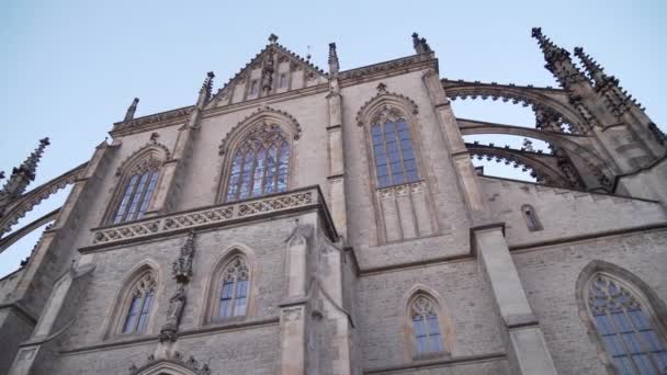 Fenêtres Gothiques Église Sainte Barbara Kutna Hora République Tchèque Panoramique — Video