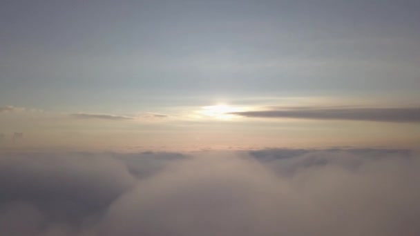 Mit Drohne Über Wolken Fliegen Keine Computergrafik Echtes Filmmaterial — Stockvideo