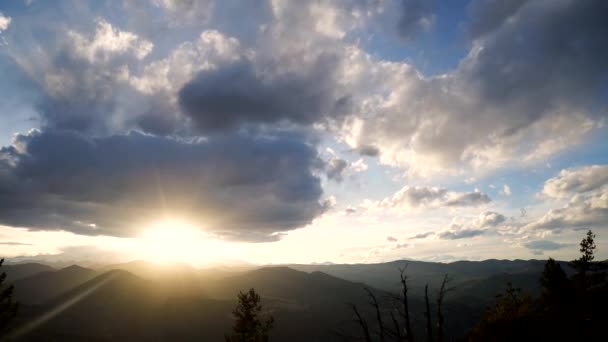 落基山脉上空落日的时间流逝 美国科罗拉多州博尔德 — 图库视频影像