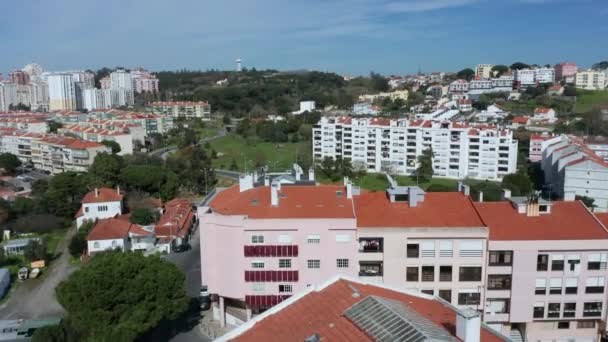 Pemandangan Udara Yang Luas Dari Rumah Rumah Khas Portugal Lingkungan — Stok Video
