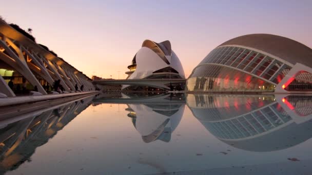 City Arts Sciences Valencia Science Museum Time Lapse Sunset Valencia — 비디오