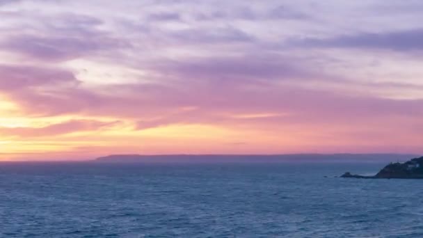 Beautiful Colorful Timelapse Sunset Zahara Los Atunes Tarifa Cadiz Waves — Stock Video