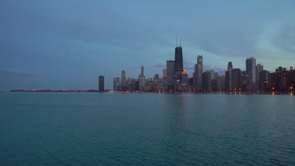 Vista Panorâmica Horizonte Chicago Partir Lado Norte Centro Cidade — Vídeo de Stock