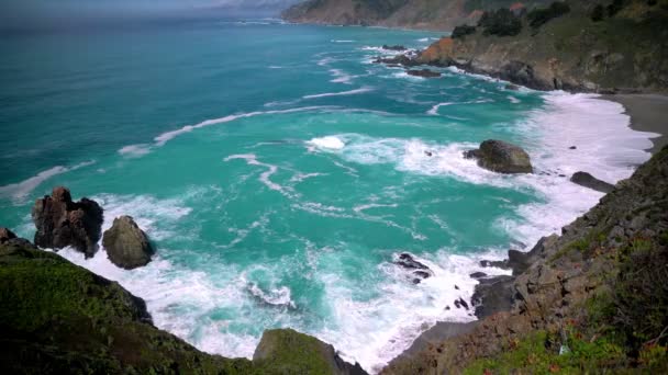 Pemandangan Dari California Pacific Coast Highway Awal Musim Semi — Stok Video