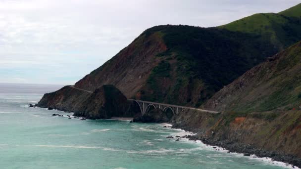 Výhled Dálnice California Pacific Coast Začátku Jara — Stock video