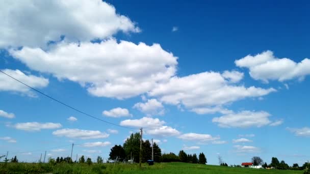 Bluesky Dengan Awan Bergerak Cepat Motiontilapse Pedesaan Jerman — Stok Video