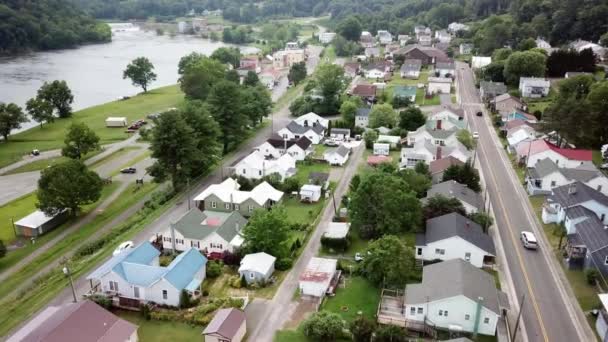 Fries Virginia Aérea Casas Molino Pueblo Molino Antigua Ciudad Molino — Vídeo de stock