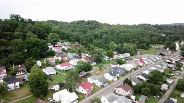 Fries Virginia Aerial Flyover Mill Houses Textile Mill Community — Stock Video