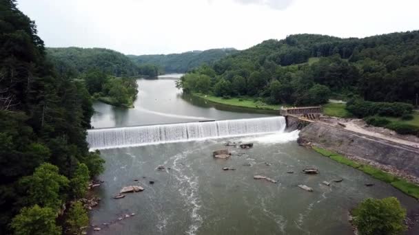 Cartofi Prajiti Virginia Aerian Baraj Hidroelectric Instalație Apropierea Vechiului Site — Videoclip de stoc
