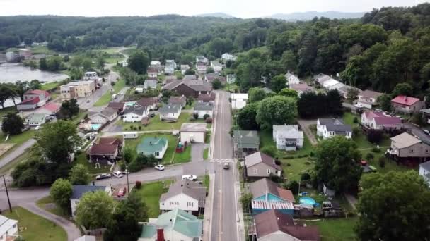 Fries Virginia Aerial Flyover Mill Homes Textile Mill Village — Stock Video