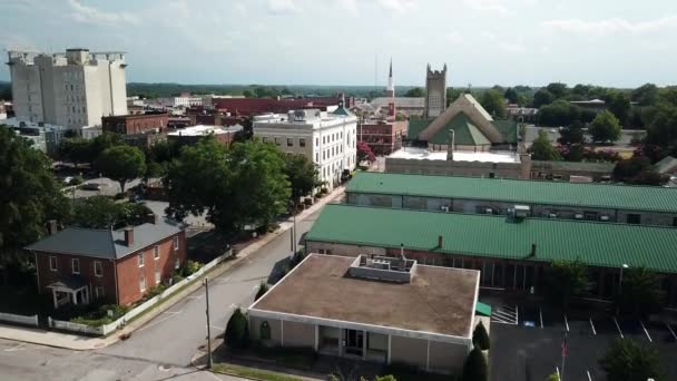 Aerial Tiltup Salisbury Skyline Rowan County — Stockvideo
