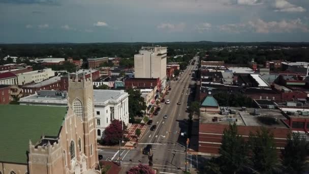 Aerial Push Old Building Salisbury — Stock Video