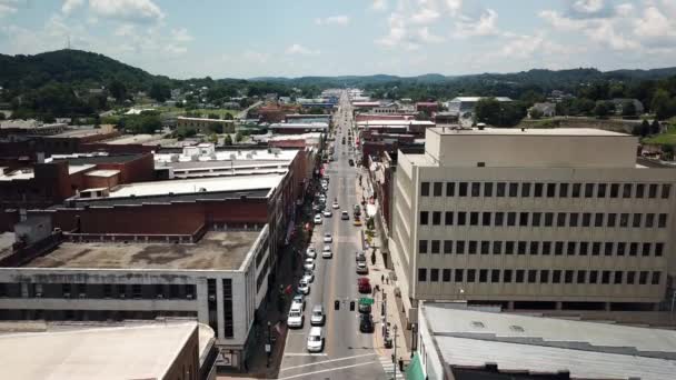 Empurre Aérea Para Bristol Tennessee Virginia Skyline — Vídeo de Stock