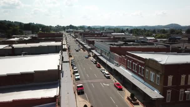 Terugtrekken Vanuit Lucht Elizabethton Tennessee — Stockvideo