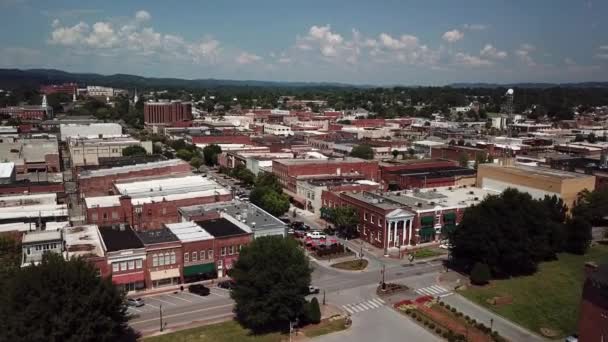 Vuelo Aéreo Sobre Departamento Trenes Kingsport Tennessee — Vídeo de stock