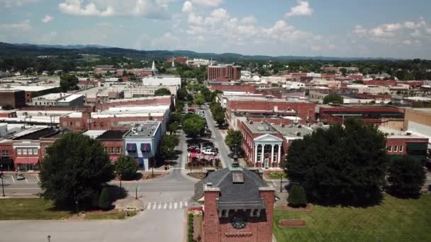 Aerial Powolny Lot Nad Dworcem Kolejowym Kingsport Tennessee — Wideo stockowe