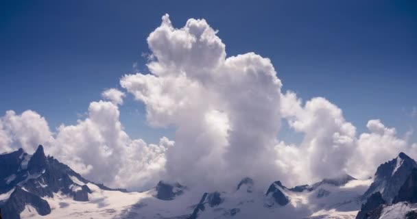 Sturmformation Über Dem Weißen Tal Mont Blanc Zeitraffer Sequenzaufnahmen Aus — Stockvideo