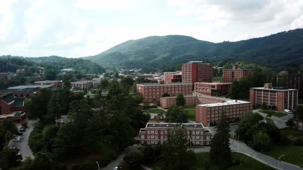 Flygfoto Från Appalachian State University Campus Boone North Carolina — Stockvideo
