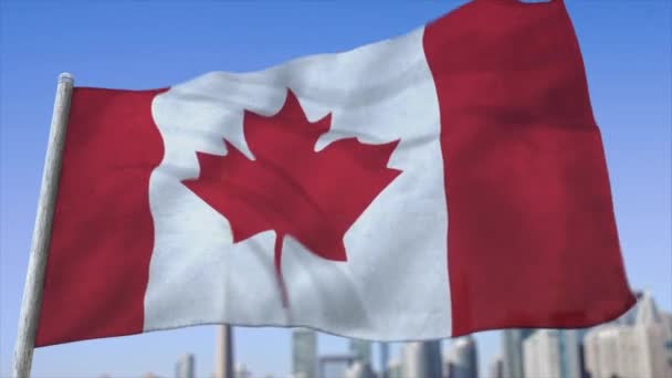 Volledig Loopbaar Cgi Animatie Van Canadese Vlag Fladderen Close — Stockvideo