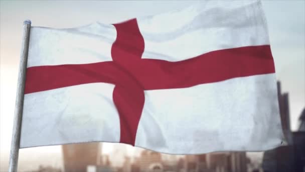 Teljesen Loopable Cgi Animation English George Cross Flag Fluttering Close — Stock videók