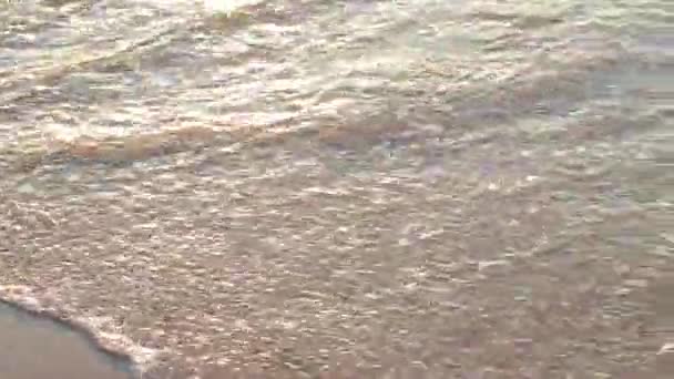 Małe Fale Uderzające Siebie Piaszczystej Plaży — Wideo stockowe