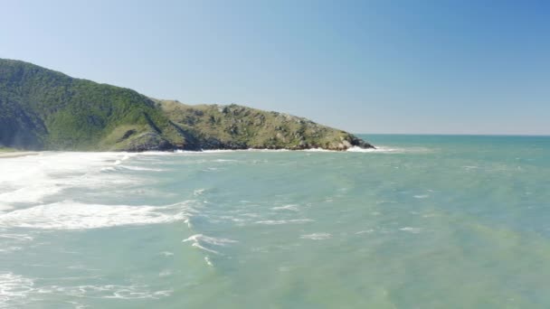 Wunderschönes Türkisfarbenes Wasser Strand Von Lagoinha Leste Florianopolis Santa Catarina — Stockvideo