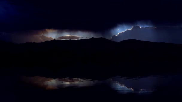 Puesta Sol Dramática Nubes Tormenta Sobre Lago Coot Boulder Colorado — Vídeos de Stock