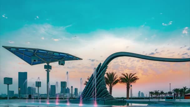 Timelapse Uma Vista Encantadora Parque Central Reem Abu Dhabi Com — Vídeo de Stock