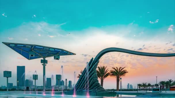 Timelapse Uma Vista Encantadora Parque Central Reem Abu Dhabi Com — Vídeo de Stock