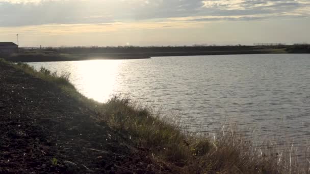 Zonsopgang Boven Een Zeebekken Brug Naar Het Vasteland Bodem Ile — Stockvideo